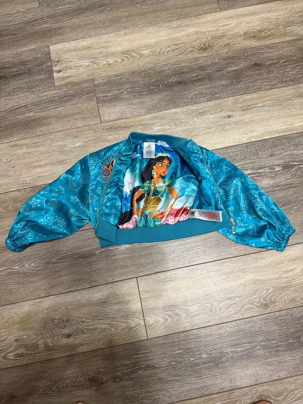 NWOT Girls Teal Princess Jacket with Printed Character 2